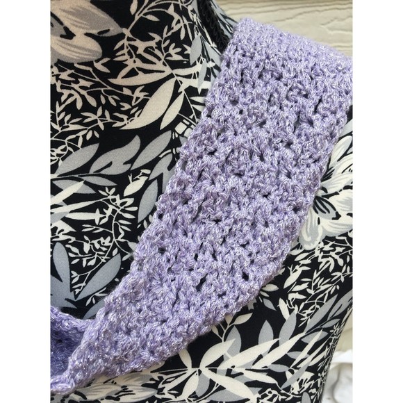 Scarf Crochet Handmade Glitter Lilac Purple Color Long Lightweight New W… - Picture 5 of 8